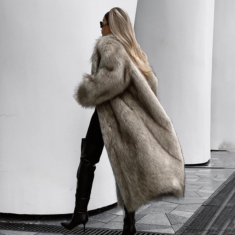 Ophelia Long Luxe Faux Fur Coat – Elegant Winter Outerwear