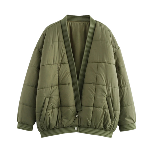 Oversized Quilted Bomber Jacket