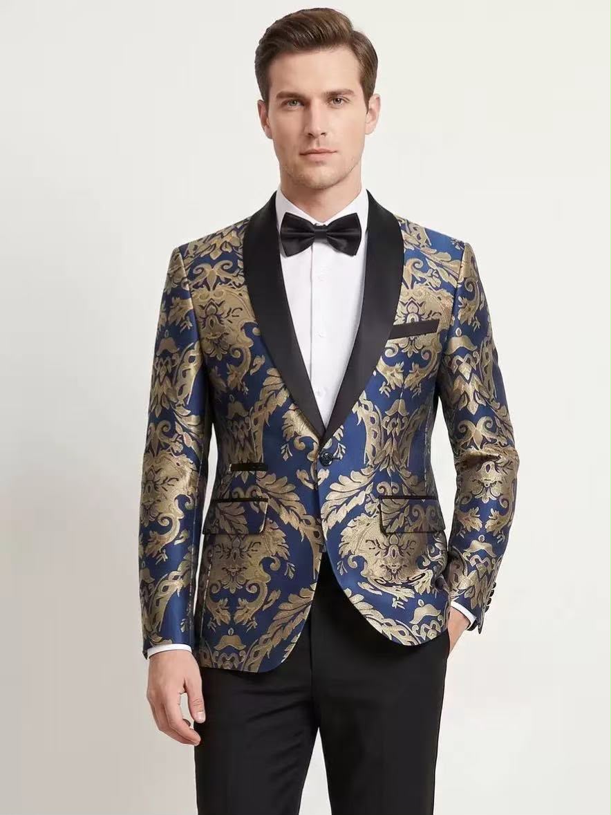 Regency Men's Jacquard Tuxedo Blazer – Formal Evening & Dinner Jacket