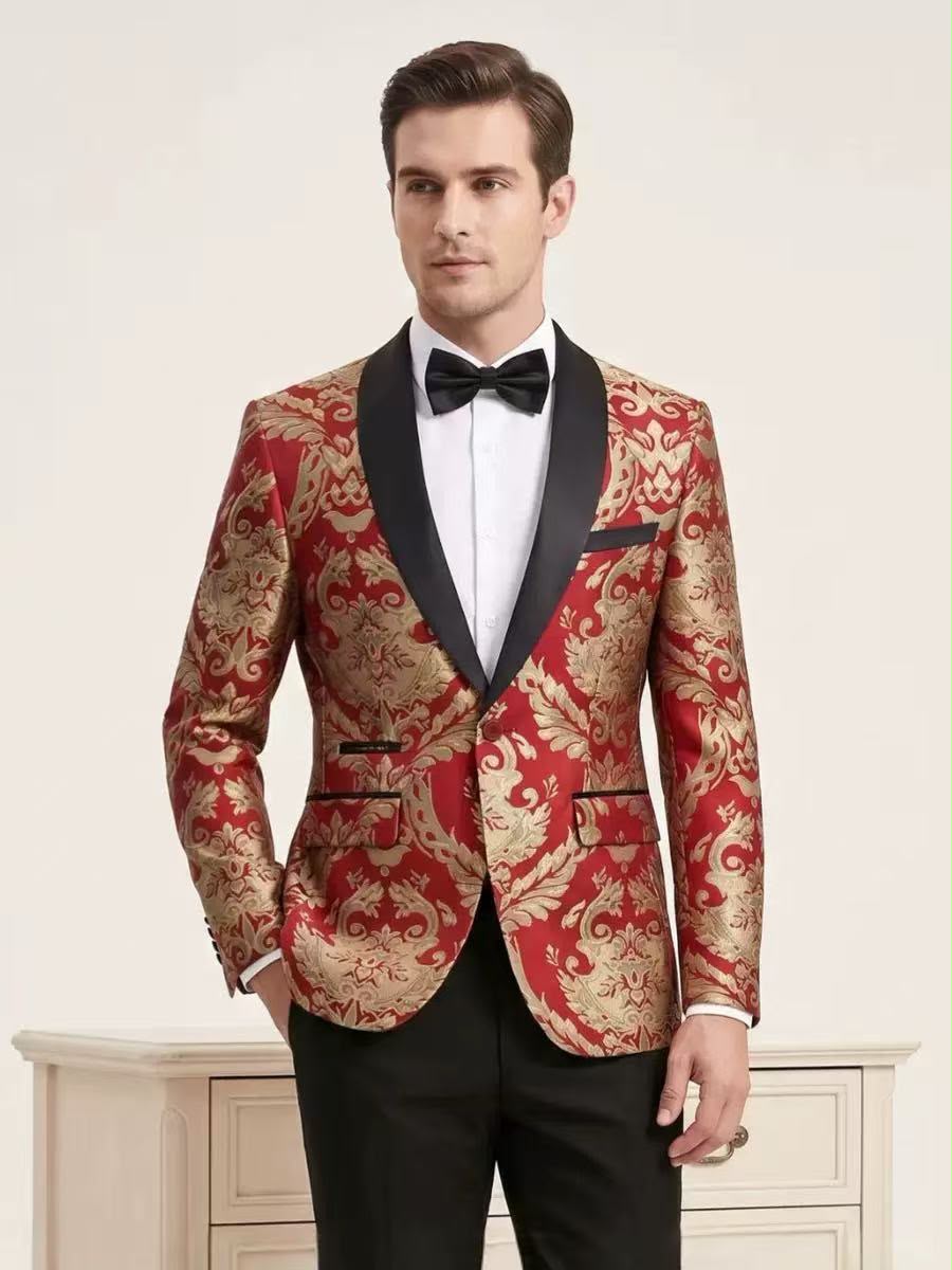 Regency Men's Jacquard Tuxedo Blazer – Formal Evening & Dinner Jacket