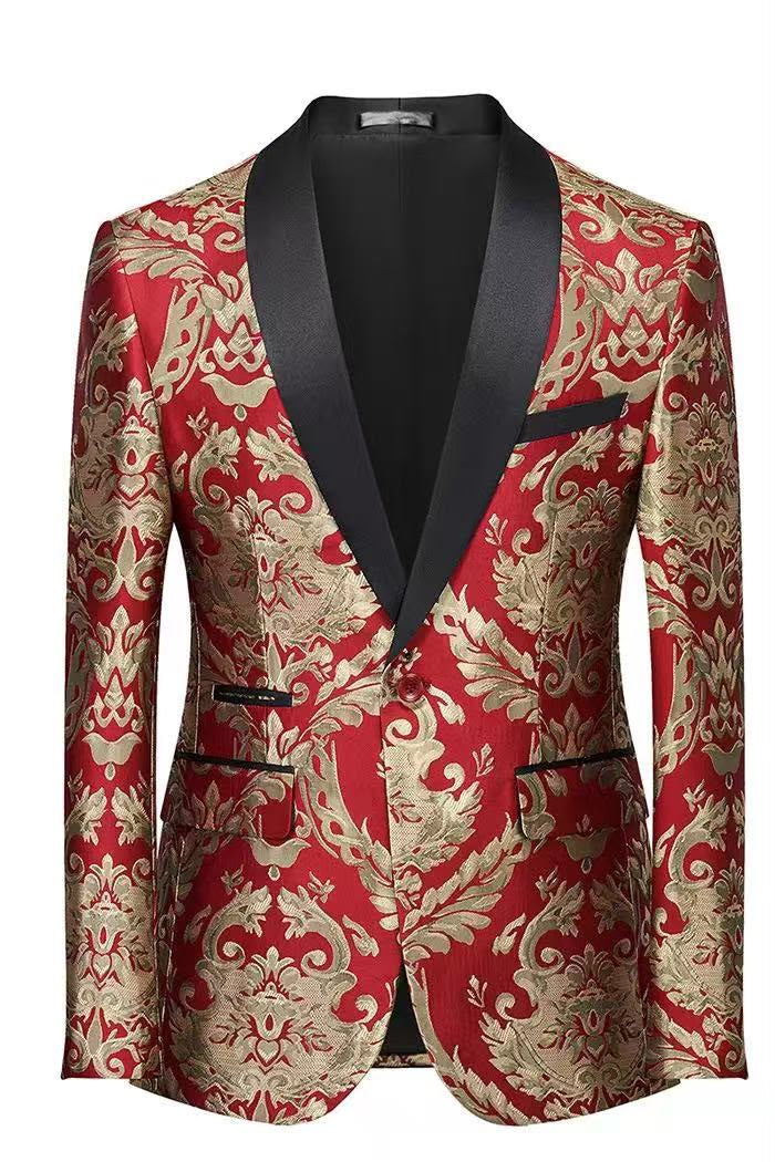 Regency Men's Jacquard Tuxedo Blazer – Formal Evening & Dinner Jacket