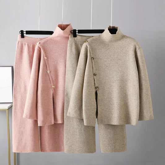 Polo Neck Knitted Co-Ord Set