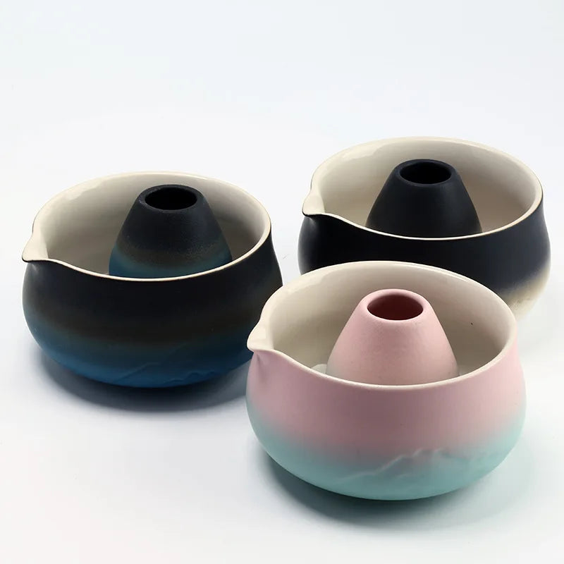 Horizon Mist Matcha Set – Ceramic Matcha Bowl & 100-Prong Bamboo Whisk Kit for Matcha Preparation, Matcha Tea Set Gift Box