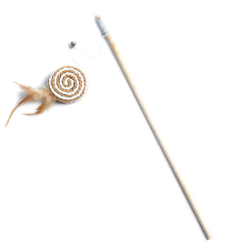 Cat Wand Toy with Mouse and Feather
