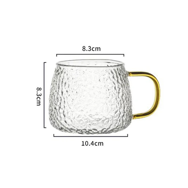 Lumea Textured Glass Tea & Coffee Mug – Clear Everyday Drinking Cup