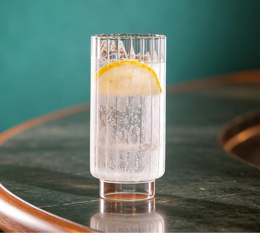 Rivelle Ribbed Highball Glass – Tall Cocktail & Juice Glass