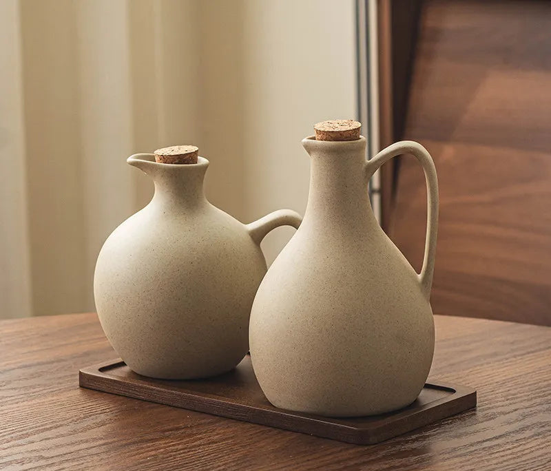 Mareno Ceramic Olive Oil & Vinegar Bottle Collection – Rustic Kitchen Storage