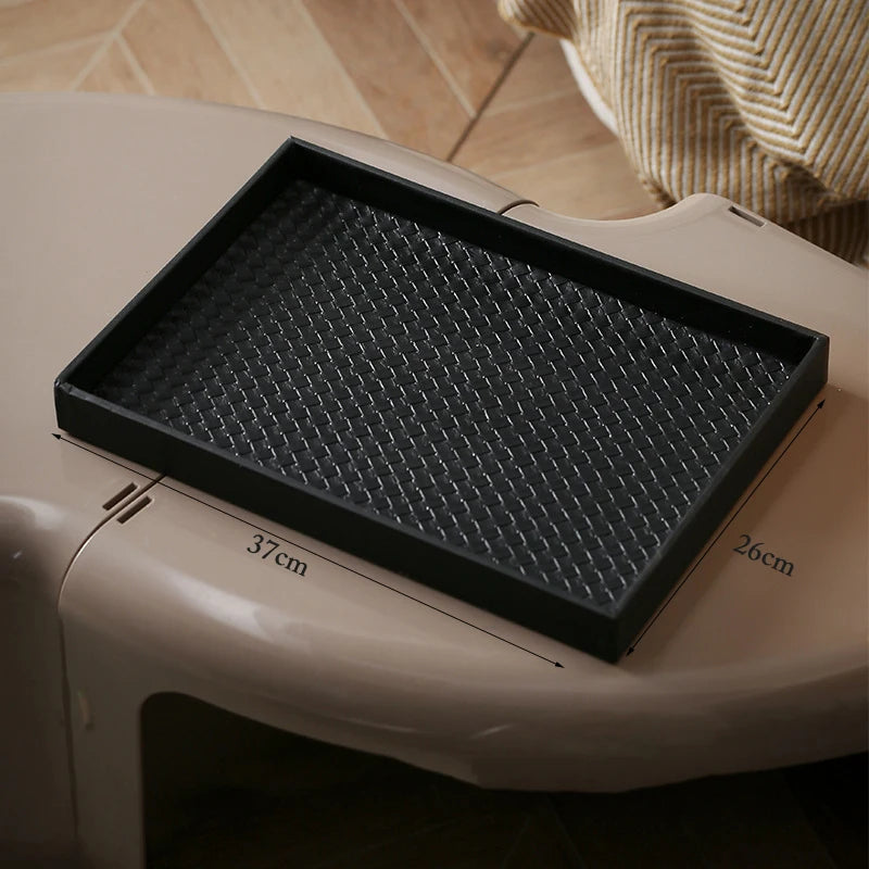 Modern Leather Square Storage Tray – Decorative Home Décor Organiser for Coffee Table, Desk & Dressing Table