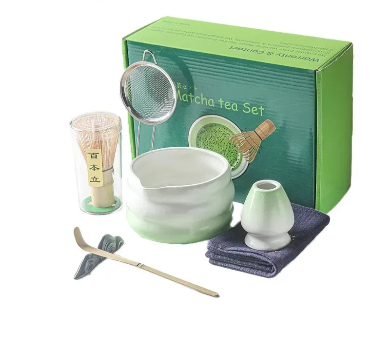 Traditional Matcha Tea Set – Japanese Ceremony Kit with Whisk, Bowl & Accessories | Available in Multiple Colours & Set Sizes
