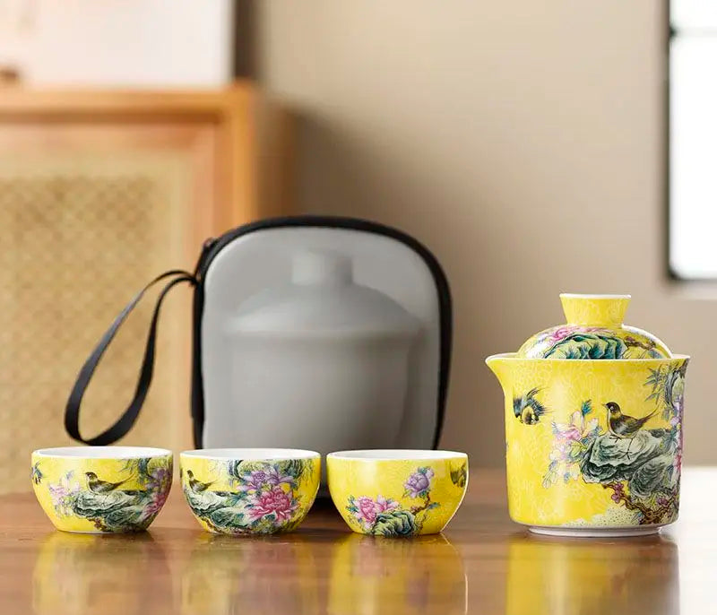 Kiyo Portable Travel Tea Set with Carry Case – Tea Set for Camping & Tea Ceremony