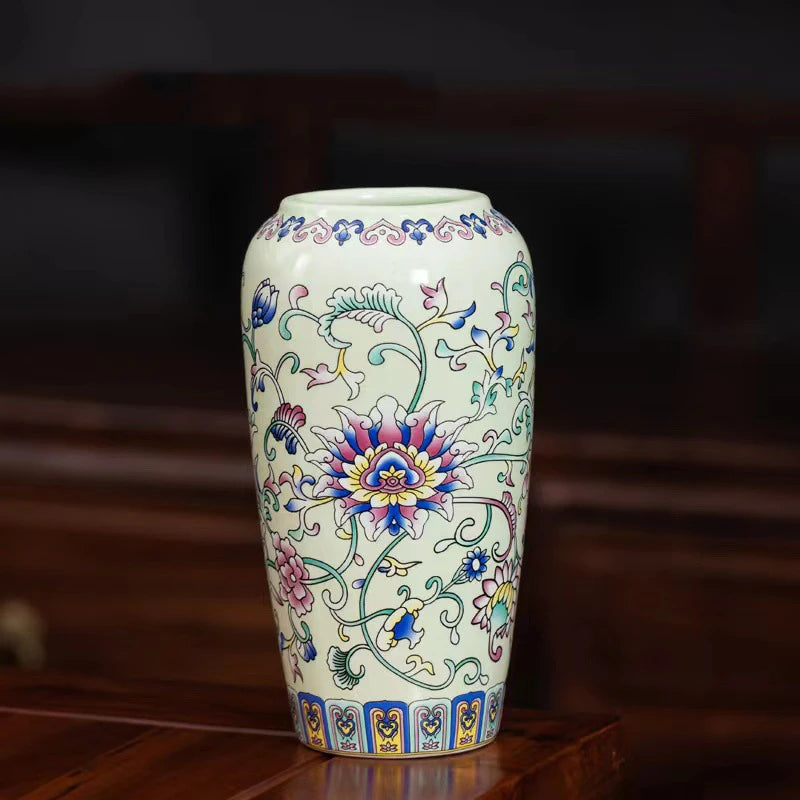 Seravelle Floral Ceramic Vase – Decorative Flower Vase for Living Room, Table Centrepiece & Home Décor (Red, Blue, Light Blue , Ivory & Yellow)