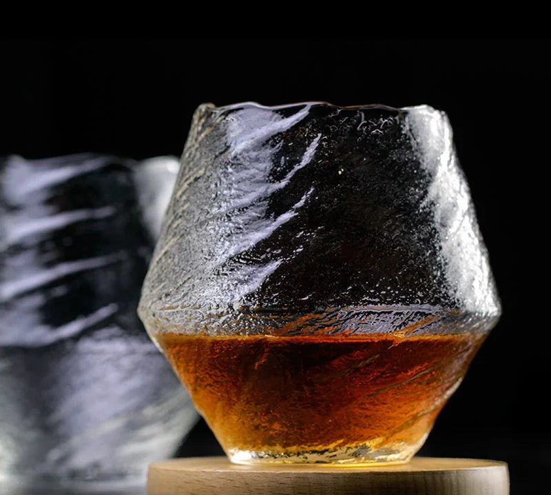 Twist Cut Crystal Whiskey Glass – Handcrafted Japanese-Style Glass for Whisky, Cocktails & Spirits