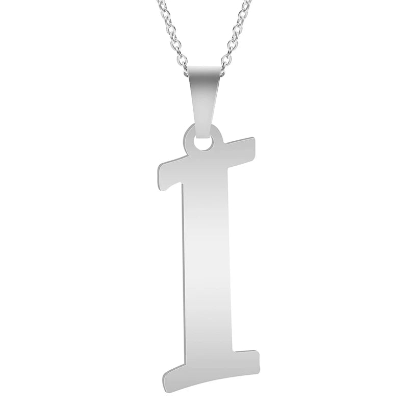 Stainless Steel Initial Necklace – Alphabet Letter Pendant Chain for Women and Men