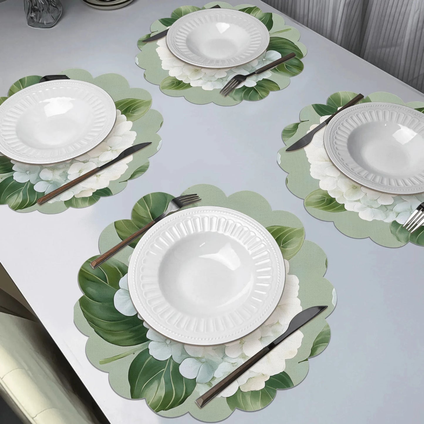 Hydrangea Meadow Placemat Set – Floral Dining Table Mats