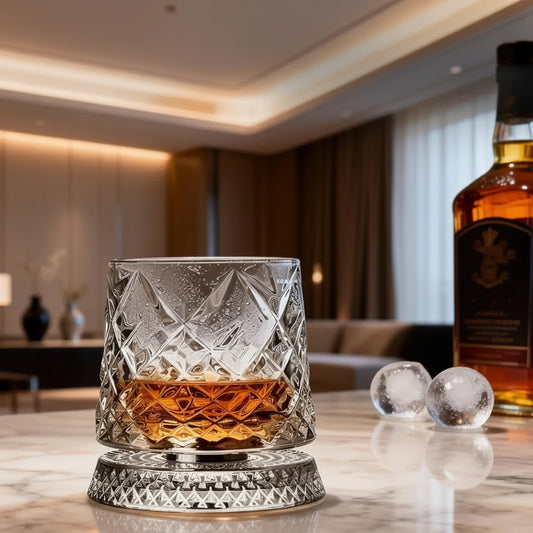 Rotating Crystal Whisky Glass – Spinning Tumbler