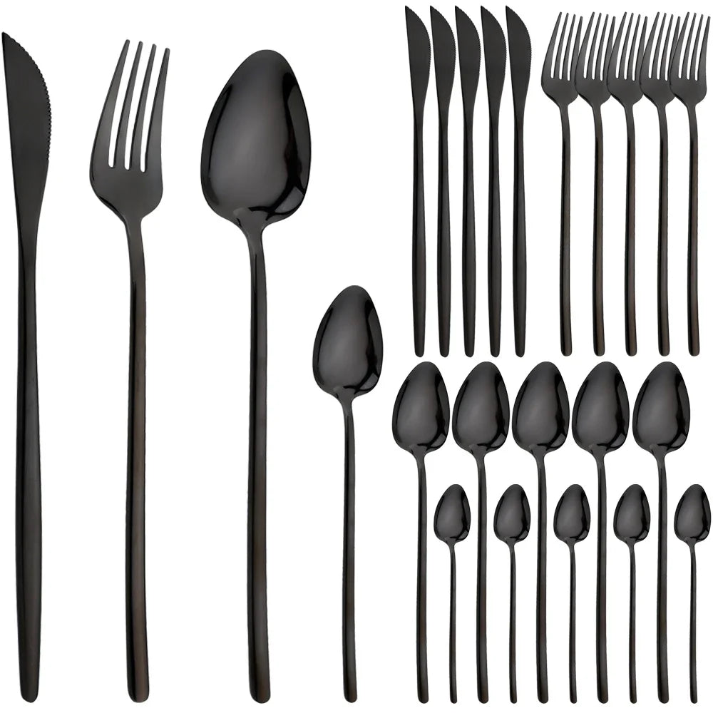Valmere Cutlery Set – 24 Piece Stainless Steel Tableware Set with Knife, Fork, Spoon and Teaspoons