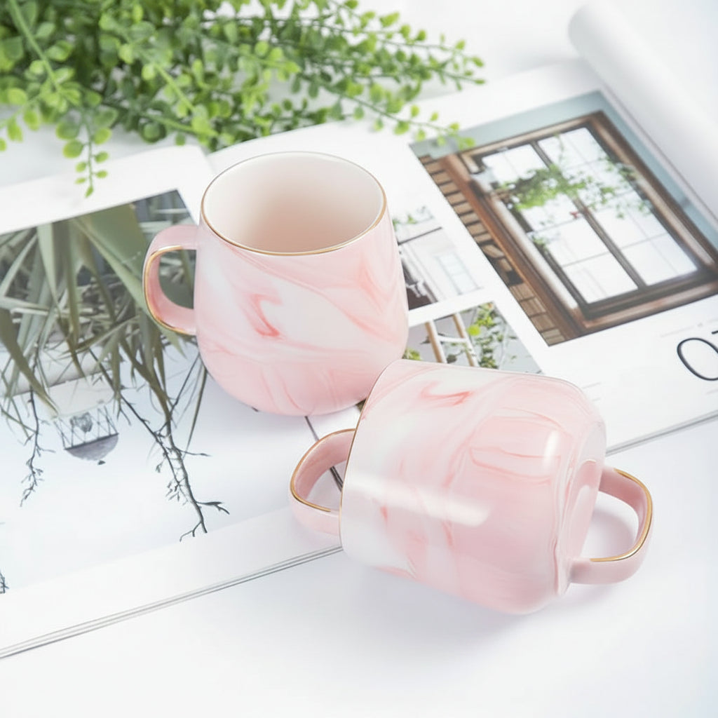 Marvelle Ceramic Tea & Coffee Mug – Gold Rim