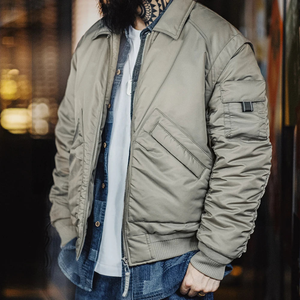 Alden Men’s Padded Bomber Winter Jacket