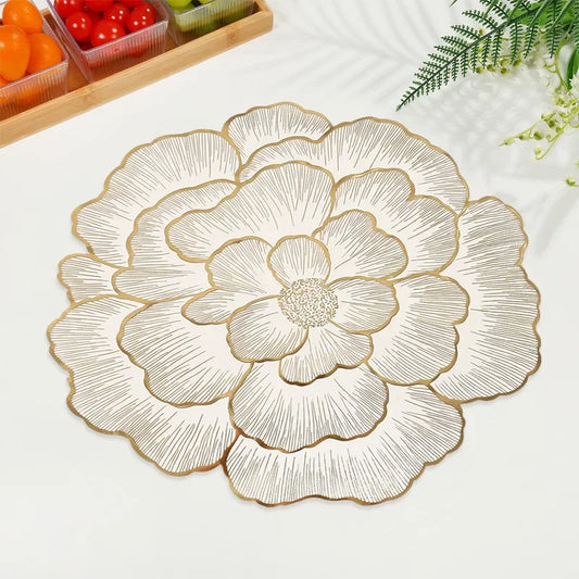 Floral Placemat – Elegant Cream Table Mat for Weddings, Dinner Parties & Everyday Use