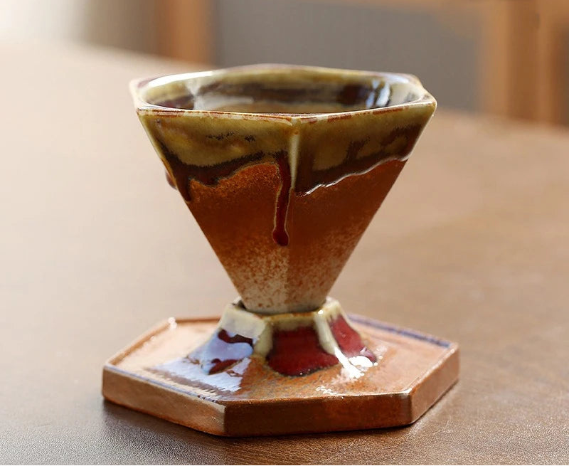 Rokaku Coffee Cup with Base – Handmade Ceramic Coffee Cup 150ml