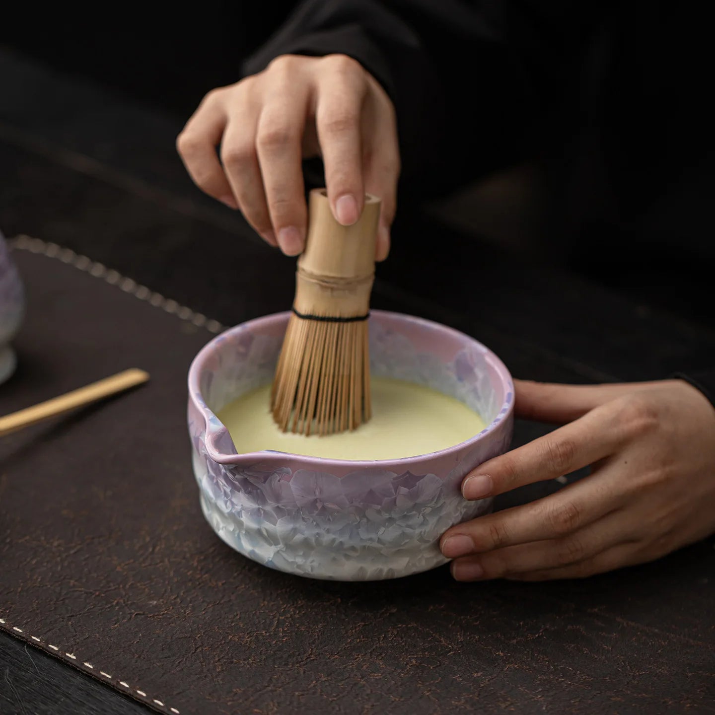 Hyoka Glaze Ceramic Matcha Tea Set – 4 Piece & 8 Piece Matcha Starter Kit, Matcha Bowl with Whisk, Scoop, Strainer and Accessories