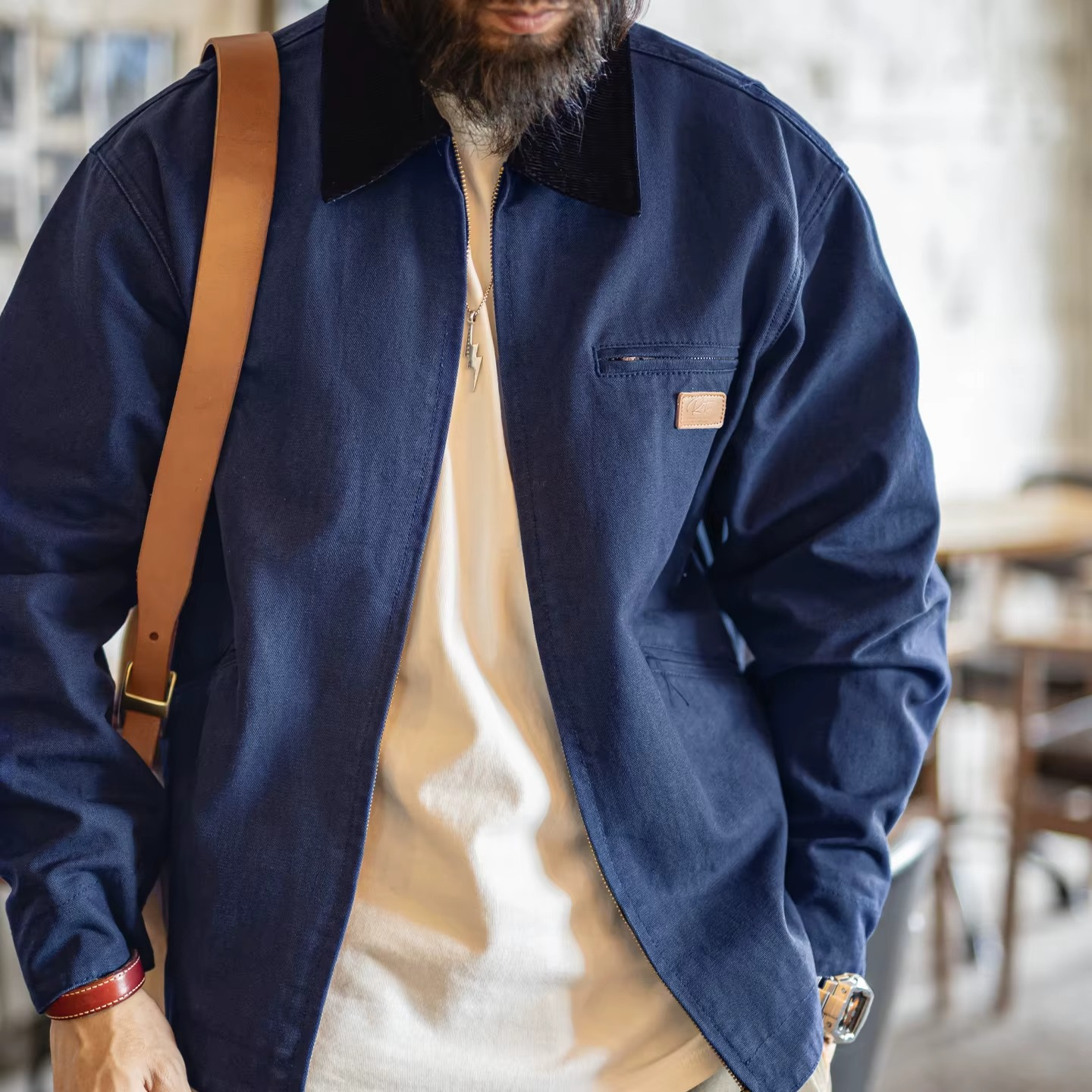 Retro Harrington Jacket – Zip-Up Coat