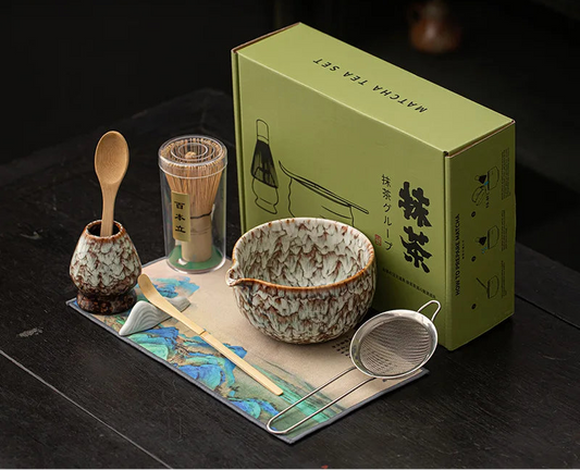 Kiyora 8 Piece Japanese Matcha Tea Set – Traditional Matcha Gift Set with Bowl, Bamboo Whisk and Accessories