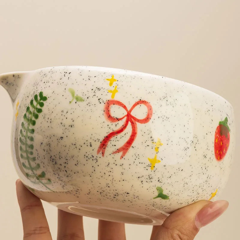 Winter Ribbon Japanese Matcha Set – Ceramic Matcha Bowl & Bamboo Whisk Matcha Gift Kit