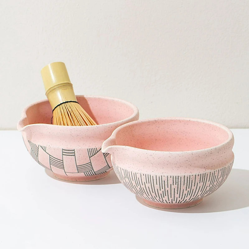 Yunari Japanese Matcha Tea Set – 5 Piece or 7 Piece Matcha Gift Set with Bamboo Whisk, Bowl and Sieve