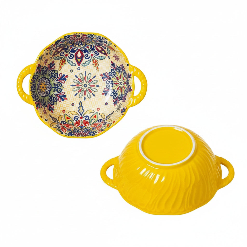Narelle Bohemian Ceramic Serving Dish & Oven Plate – Patterned Bakeware for Roasting, Baking and Table Serving