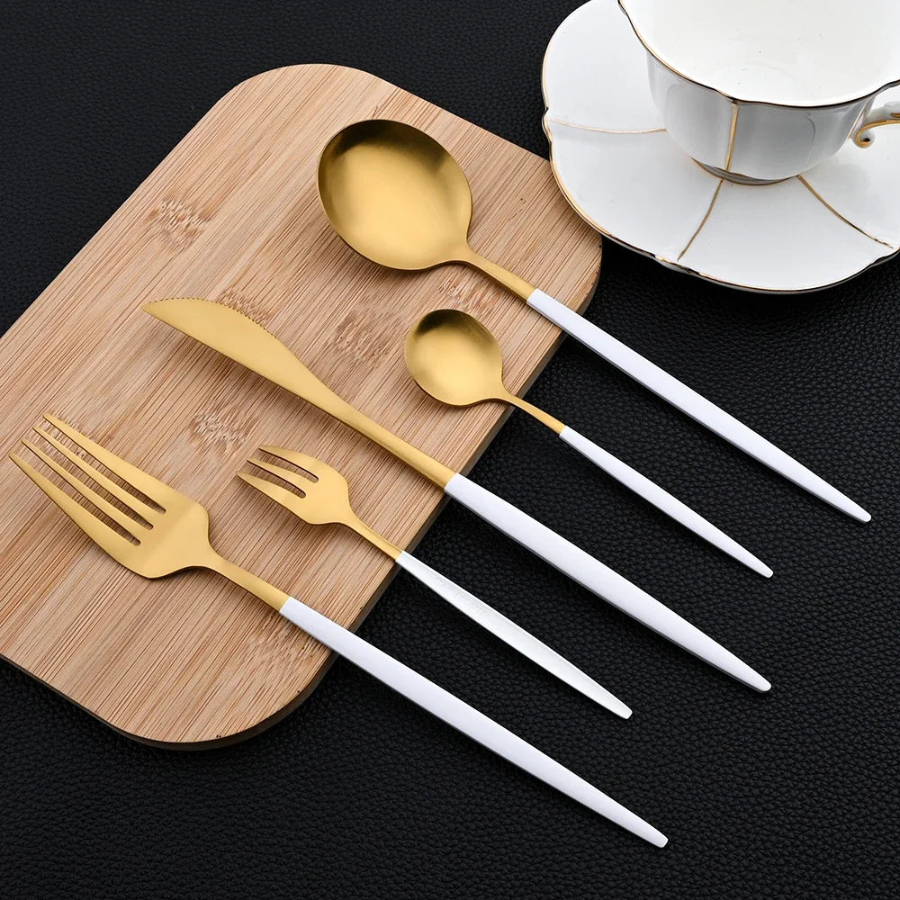 Avelion Cutlery Set 30 Piece – Stainless Steel Knife Fork Spoon Dining Tableware Set