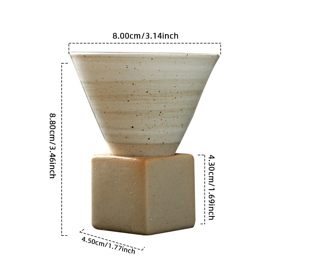 Kairo Ceramic Espresso & Herbal Tea Cups with Sculpted Base – 100ml & 200ml Modern Coffee Cups