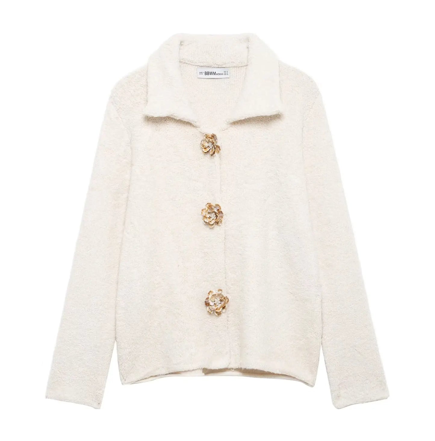 Knitted Cardigan With Statement Buttons