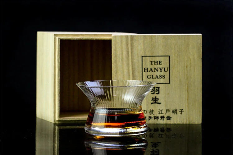 Hanyu Crystal Whisky Glass Gift Set – 170ml Tasting Glass with Wooden Box for Whiskey, Bourbon, Brandy and Spirits