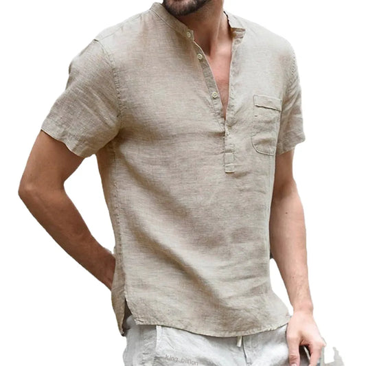 V-Neck Linen Shirt