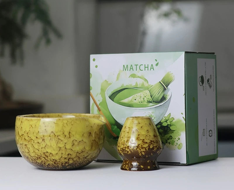 Sahori Japanese-Style Matcha Tea Set – 2, 5 or 7 Piece Matcha Bowl and Bamboo Whisk Set