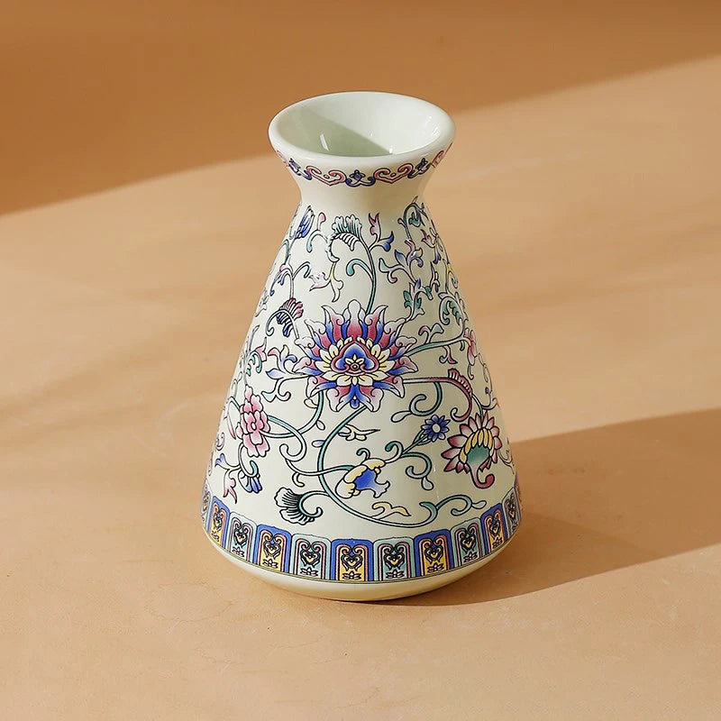 Seravelle Floral Ceramic Vase – Decorative Flower Vase for Living Room, Table Centrepiece & Home Décor (Red, Blue, Light Blue , Ivory & Yellow)