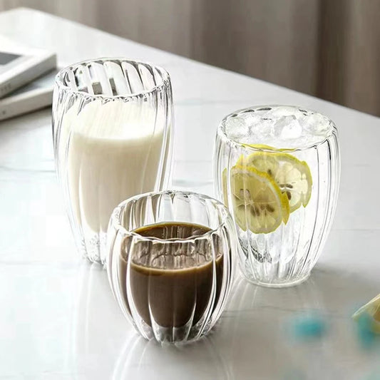 Prism Double Wall Glass Tea & Coffee Cup Collection – Insulated Tea, Latte & Espresso Glass Mug