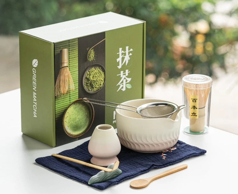 Harmony Matcha Gift Set – 8-Piece Japanese Matcha Tea Making Kit with Ceramic Bowl, Whisk & Accessories