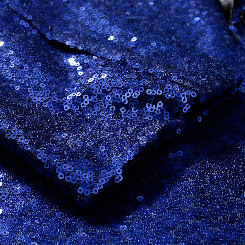 Keston Men’s Sequin Party Blazer – Shawl Lapel Single-Button Evening Jacket for Parties & Events