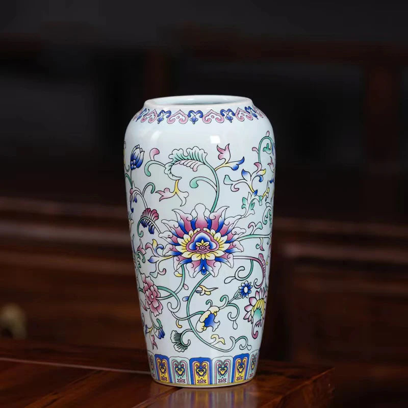 Seravelle Floral Ceramic Vase – Decorative Flower Vase for Living Room, Table Centrepiece & Home Décor (Red, Blue, Light Blue , Ivory & Yellow)