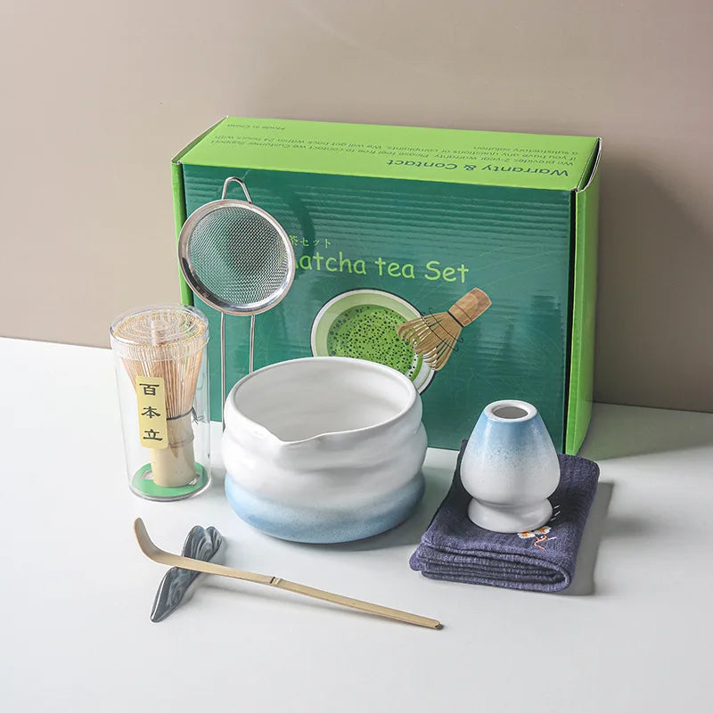 Traditional Matcha Tea Set – Japanese Ceremony Kit with Whisk, Bowl & Accessories | Available in Multiple Colours & Set Sizes