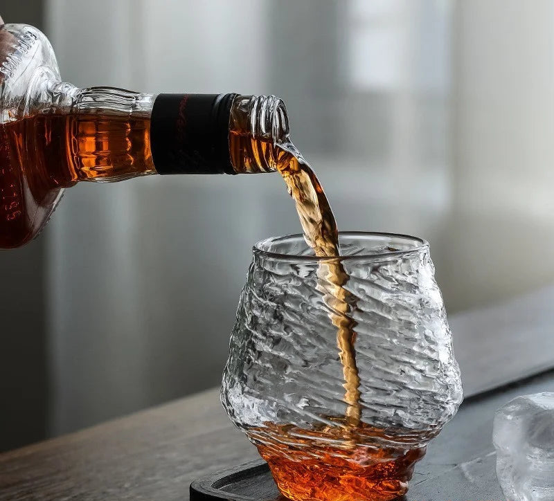 Twist Cut Crystal Whiskey Glass – Handcrafted Japanese-Style Glass for Whisky, Cocktails & Spirits