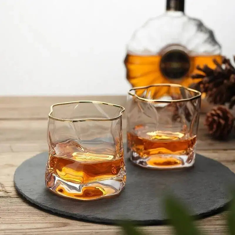 Virello Sculpted Whiskey Glass with Gift Box – Elegant Drinking Glass for Home Bar & Gifting