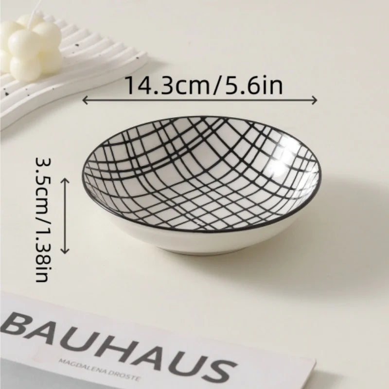 Monograph Ceramic Dipping Dish Set – Set of 6 Appetiser, Sushi & Sauce Plates
