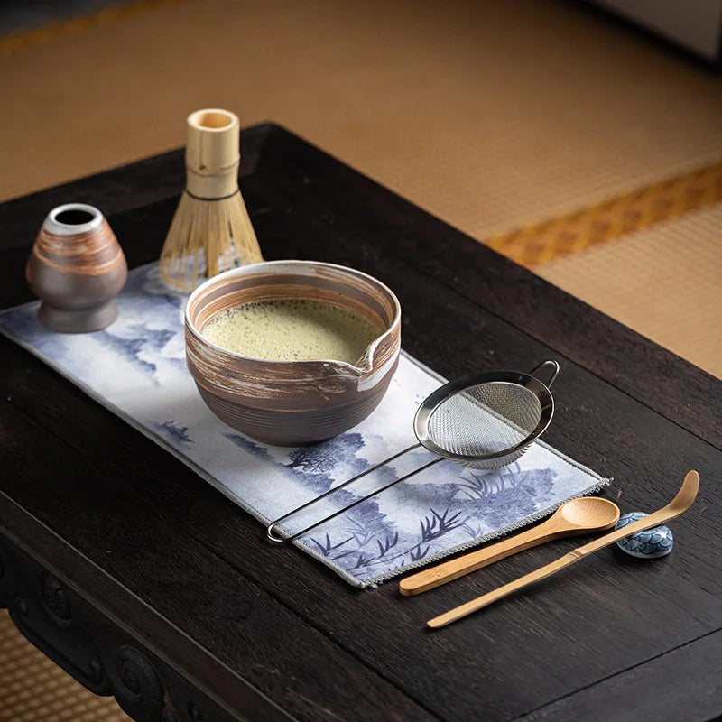 Kuroya Japanese-Style Matcha Gift Set – 8 Piece Ceramic Matcha Whisk Set with Bowl, Bamboo Whisk and Accessories