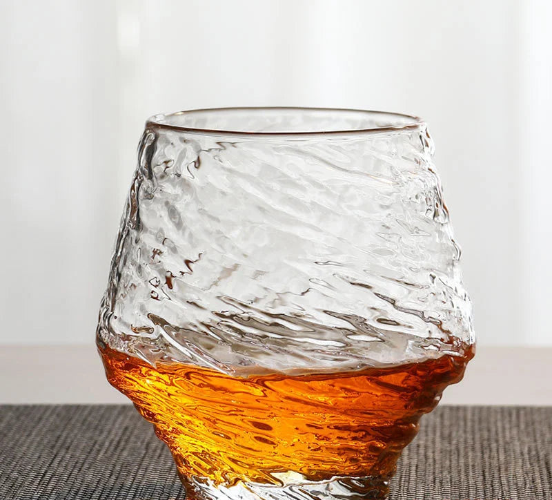 Twist Cut Crystal Whiskey Glass – Handcrafted Japanese-Style Glass for Whisky, Cocktails & Spirits
