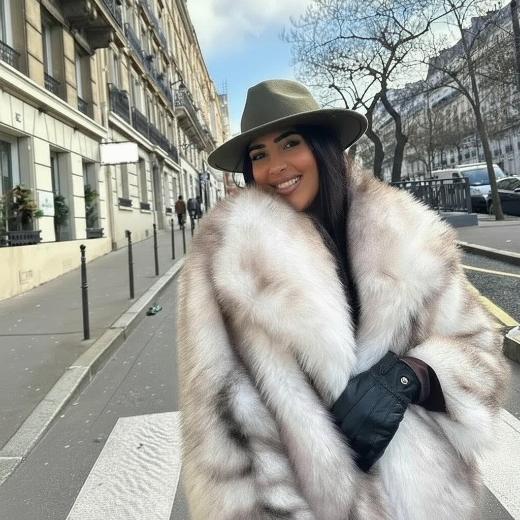 Esmira Cropped Faux Fur Jacket – Plush Mink-Effect Short Coat for Women