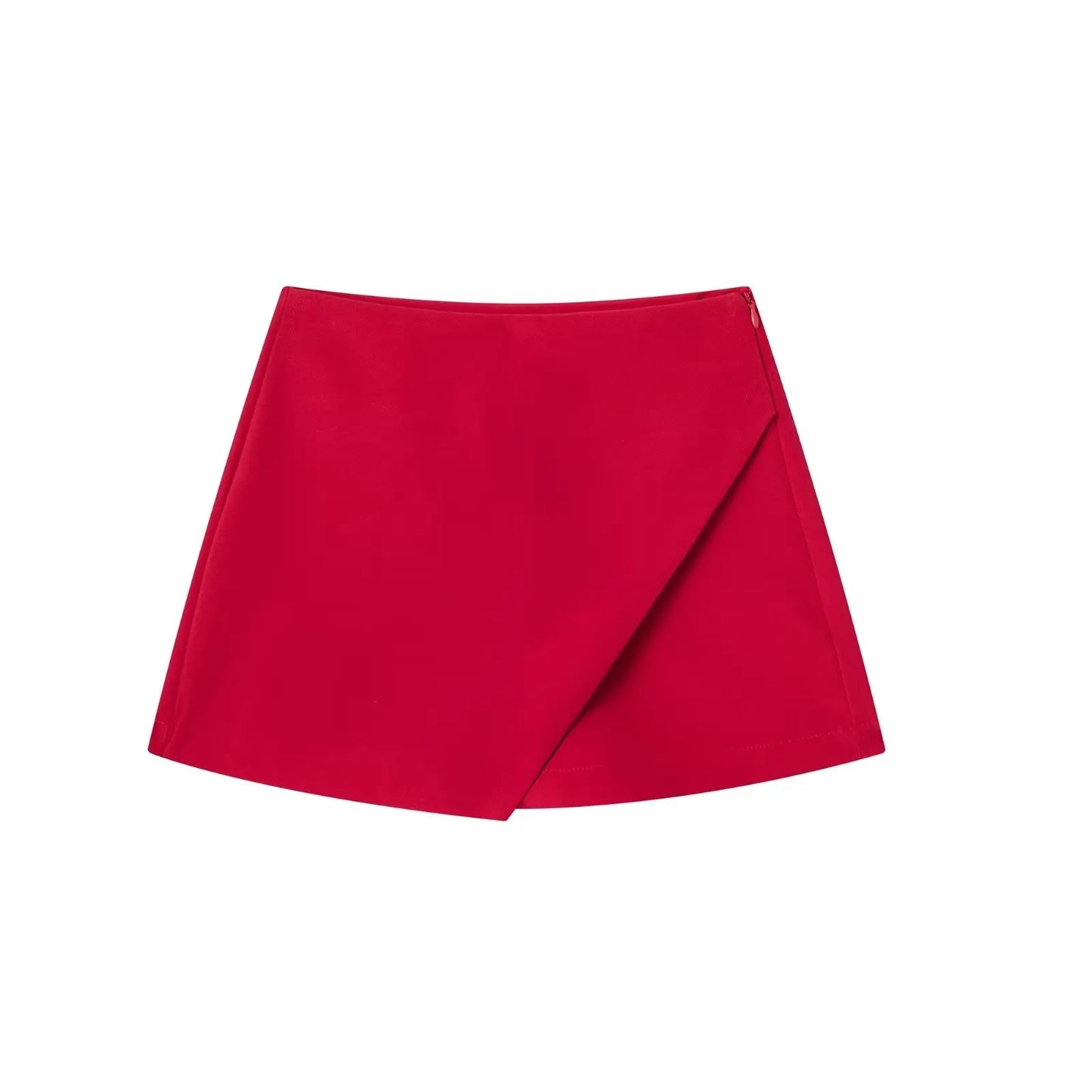 Arlana Asymmetric High Waist Skort – Women’s Tailored Mini Shorts Skirt