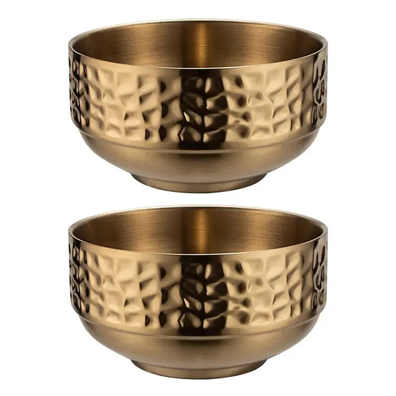 Stainless Steel Double Wall Rice Bowl – Heat Resistant Soup, Ramen & Salad Bowl for Kitchen Dining